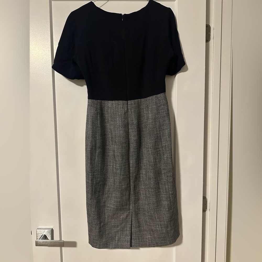LK Bennett Navy and Navy/GrayMidi Dress